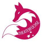 Logo Theaterfüchse - Kinder- und Jugendtheatergruppe der Seefelder Mühle - pinker Fuchs mit Sternen auf weißem Grund - transparent